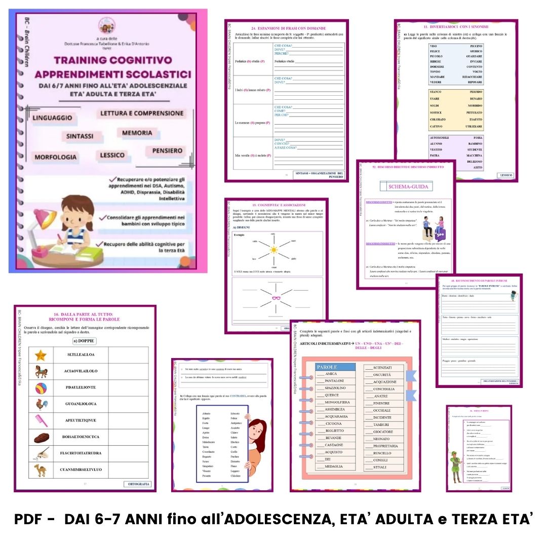 TRAINING COGNITIVO APPRENDIMENTI SCOLASTICI PDF