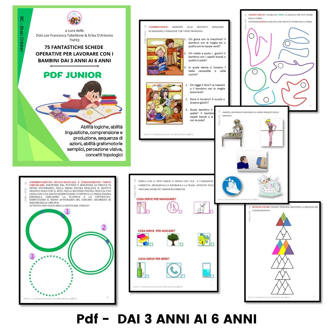 PACCHETTO pdf PER LAVORARE CON BAMBINI DAI 3 AI 6 ANNI
