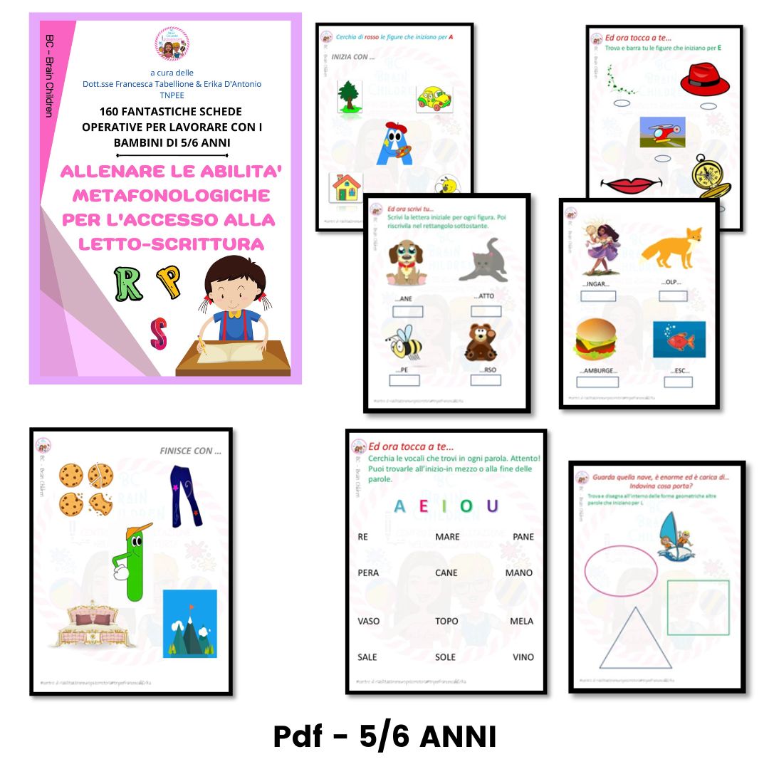PACCHETTO pdf PER LAVORARE CON BAMBINI DAI 3 AI 6 ANNI