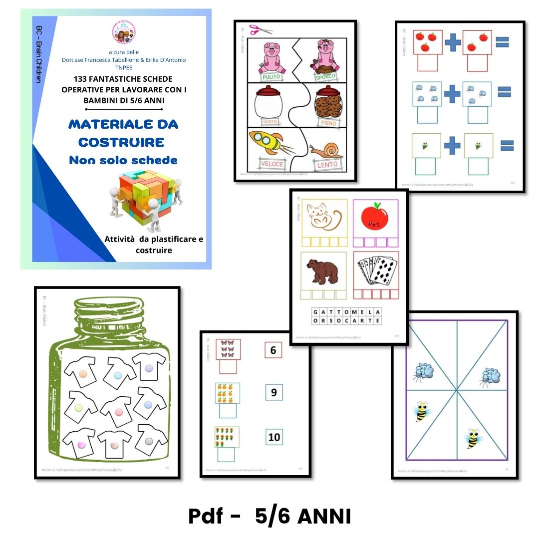 PACCHETTO pdf PER LAVORARE CON BAMBINI DAI 3 AI 6 ANNI