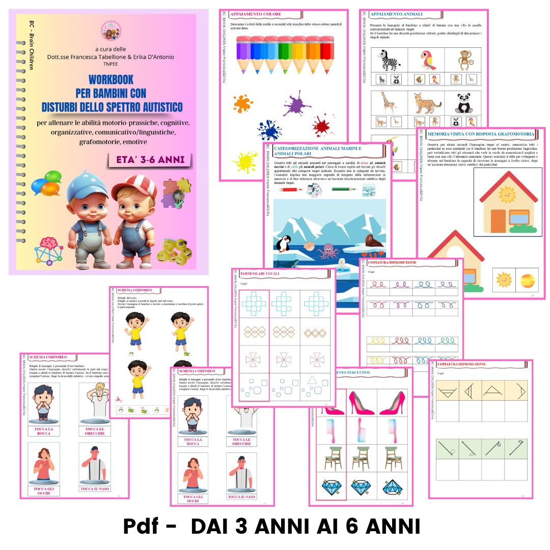 WORKBOOK PER BAMBINI CON DISTRUBO DELLO SPETTRO AUTISTICO STAMPATO
