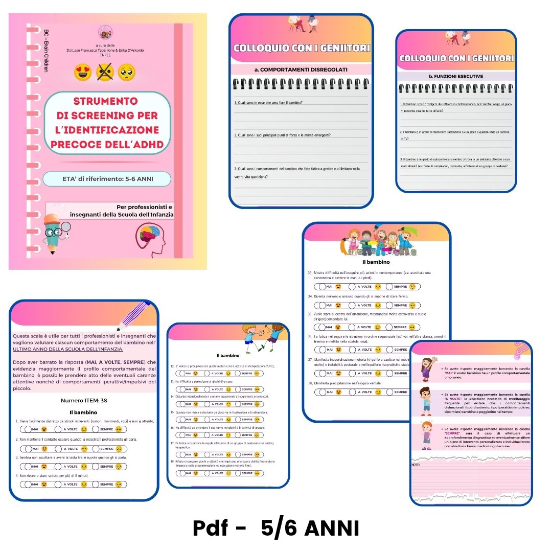 STRUMENTO DI SCREENING PER L'IDENTIFICAZIONE PRECOCE DELL'ADHD PDF+STAMPATO