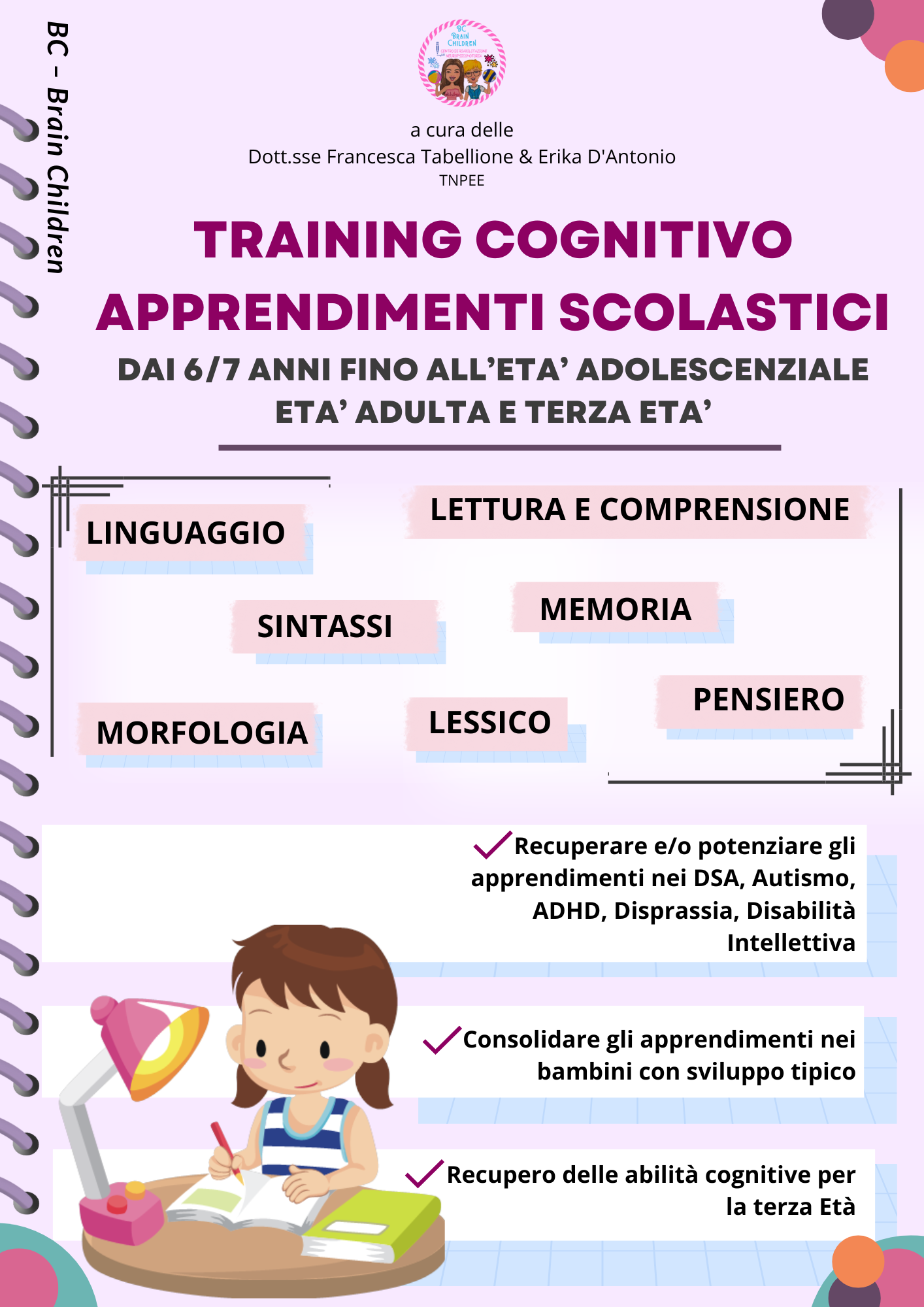 TRAINING COGNITIVO APPRENDIMENTI SCOLASTICI STAMPATO