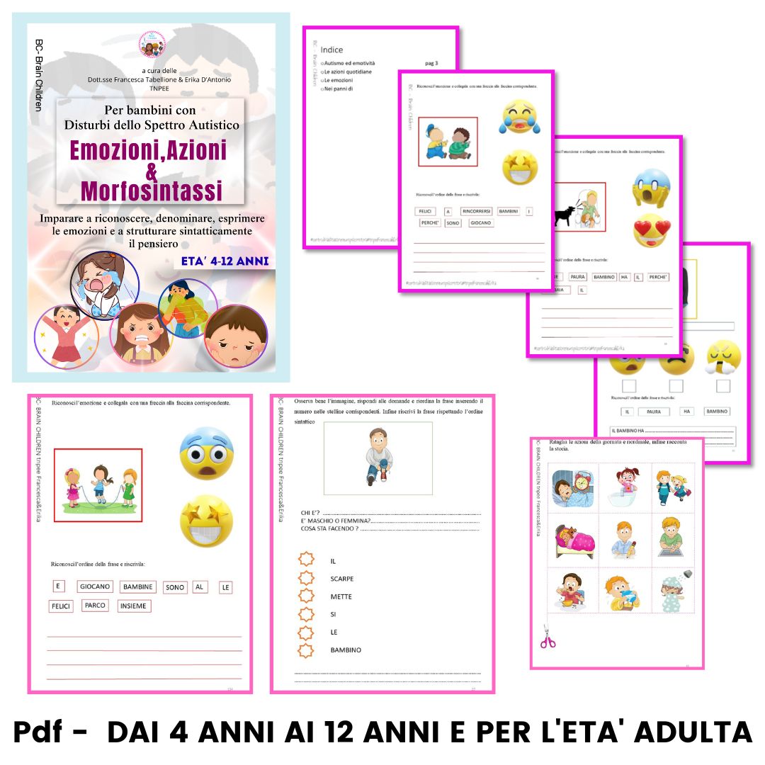 KIT PDF OPERATIVO PENSATO PER SUPPORTARE LO SVILUPPO GLOBALE DEL BAMBINO NELLO SPETTRO AUTISTICO