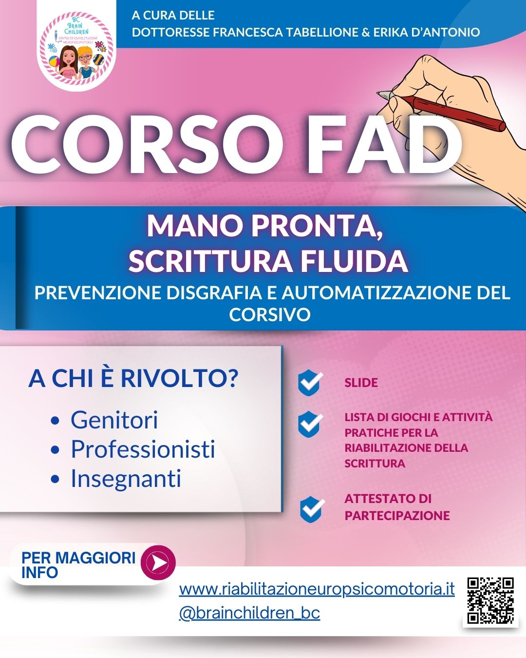 CORSO FAD "MANO PRONTA, SCRITTURA FLUIDA"