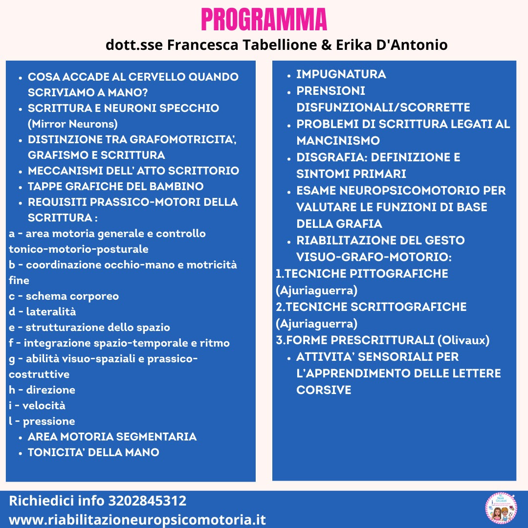 CORSO FAD "MANO PRONTA, SCRITTURA FLUIDA"